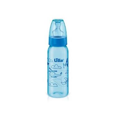 Imagem de Mamadeira Azul  Divertida Bico Silicone 240ml Tam.2 - Lillo