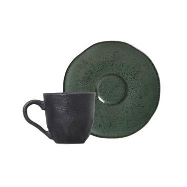 Imagem de Conjunto com 6 Xícaras de Café com Pires Orgânico Stoneware Arauco 120ml