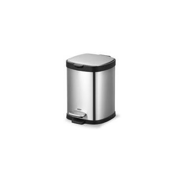 Imagem de Lixeira com Pedal e Balde Brinox Frame 6 Litros Aço Inox Escovado Colorido