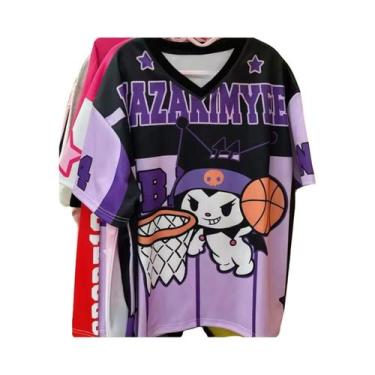 Imagem de Camiseta Hello Kitty Com Decote Em V Para Mulheres E Homens, Leve, Res