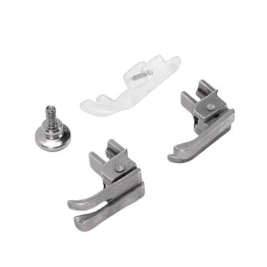 Imagem de Zerodis Conjunto de Calcadores para Máquina de Costura, Pés de Calcador de Aço, Pés de Calcador Altos e Baixos, Estreito Central Com Peças de Reposição de Porca Rápida para Costura 1105 1107 1116