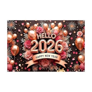 Imagem de Decorações para Celebração de Ano Novo,Letreiro Grande em Tecido - Decorações para a Véspera de Ano Novo 2026 | para Casa Sala de Estar Jardim Escritório Cabana e Cabine Fotográfica