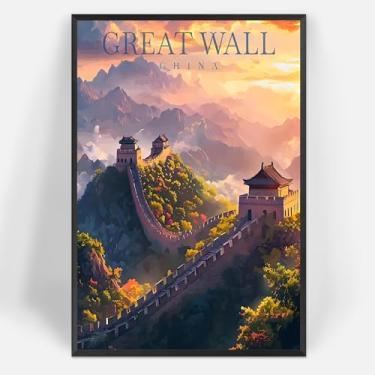 Imagem de Moderna Grande Parede Viagens Cartazes História de Pequim Edifícios Arte de Parede China Cidade Paisagem Impressão Pintura para Sala de Estar Quarto Dormitório Decoração de Parede 20 x 30 cm Sem
