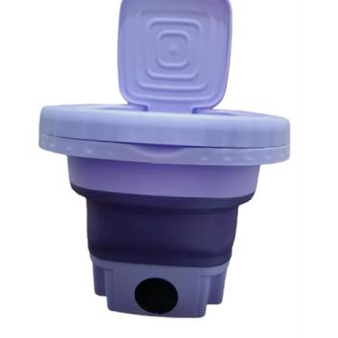 Imagem de Mini Máquina de Lavar Portátil 11L Dobrável – Lava Roupas Íntimas e Pequenas com Centrífuga Moderna mini lavadora de roupas (Lilás)