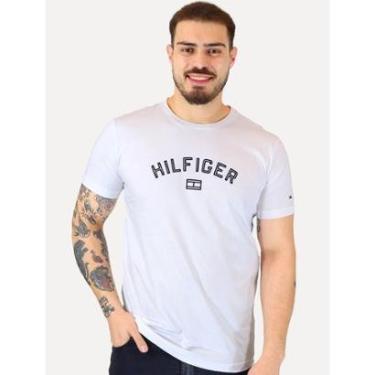 Imagem de Camiseta Tommy Hilfiger Masculina Outline Arc Script Branca-Masculino