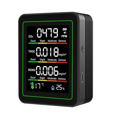 Imagem de VBESTLIFE Monitor Profissional de Qualidade do Ar Interno 5 Em 1, CO2 Portátil, TOVC, HCHO, Temperatura, Testador de Qualidade do Ar de Umidade