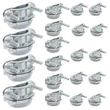 Imagem de Moicstiy Conectores de cabo tipo braçadeira de 1/5.1 cm 3/10.2 cm 2.5 cm, 20 peças de conectores de cabo de fixação para cabos de proteção de conduíte metálico