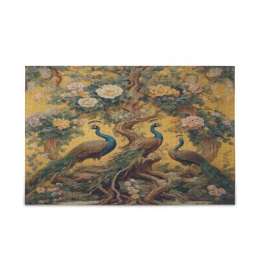 Imagem de WELLDAY Quebra-cabeça árvore de fantasia com pavões flores desabrochando 500 peças grande jogo de arte para adultos adolescentes