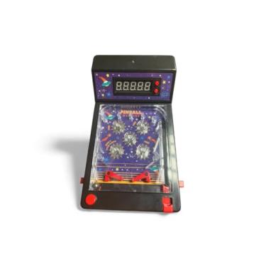 Imagem de Super Pinball Mini Fliperama Eletrônico, Display Digital com Pontuação Automática, Som Integrado, Tema Espacial, 2 Flippers, Operado por Bateria, Idade 3+