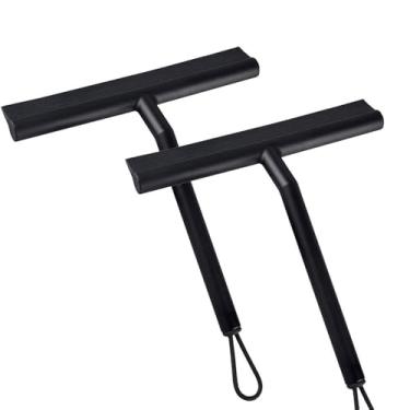 Imagem de Limpador de rodo de chuveiro para porta de vidro, raspador de parede de chuveiro, com suporte de silicone, espelho de banheiro, limpador, limpador de vidro, 2 unidades, 21 x 26,5 x 3,5 cm