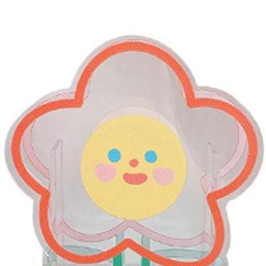 Imagem de POCREATION Estojo Transparente para Canetas, Fofo Estojo de Acrílico para Pincéis de Maquiagem Em Estilo Cartoon para Mesa de Escritório ou Toucador, Com Design Multifuncional (Flor)