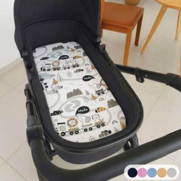 Imagem de Colchonete para Carrinho Moisés Bebê Menino Menina Capa Removível Espu