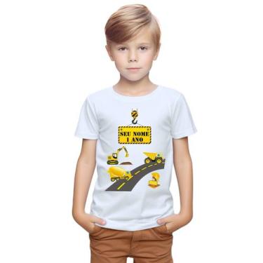 Imagem de Camiseta Construção Maquinas Lembrança Camisa Personalizada Blusa Infa