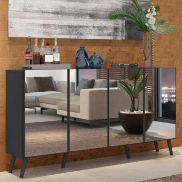 Imagem de Aparador Buffet Retrô com Espelho Multimóveis Veneza com 4 Portas FG35