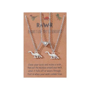 Imagem de Your Always Charm Colar combinando para casais, dinossauro, amizade, coração, casal, presente de aniversário para namorado, namorada, Metal, Sem Pedra Preciosa