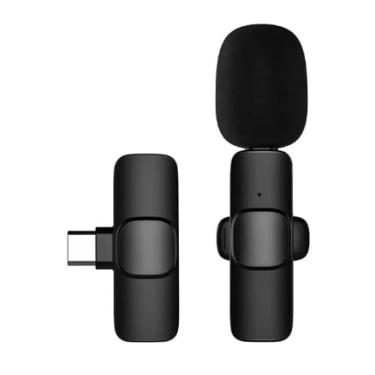 Imagem de Microfone de Lapela Sem Fio Tipo C para Android • Redução de Ruído • Até 20m • Recarregável • Ideal para Vídeos, Lives e Podcasts