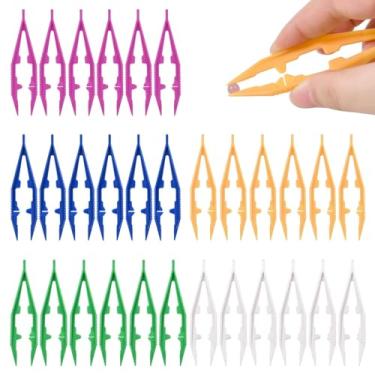 Imagem de GOLD DEER 30 pinças de plástico de 10 cm, 6 cores sortidas, ferramentas de artesanato para projetos de miçangas, artesanato para artesanato feito à mão, faça você mesmo, joias, ferramenta de jogo