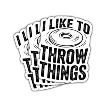 Imagem de Adesivo de 3 peças I Like to Throw Things Trans Funny Disc Golf Gift for Frisbee Player I Like to Throw Things, adesivo de disco, golfe, fã de esportes, Frisbee decalque para laptop, garrafa, notebook