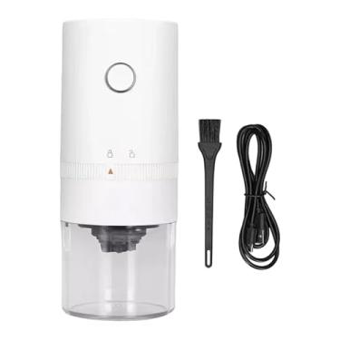 Imagem de FytStycale Moedor de Café Elétrico Ajustável, Moagem Fina E Grossa, Botão Liga/desliga Fácil de Usar, Rebarba Cônica de Cerâmica para Piqueniques E Acampamentos, Branco