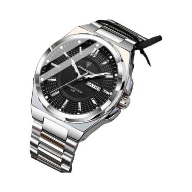 Imagem de Relógio Masculino À Prova D'Água Em Aço Inoxidável Com Luz Quartz POED