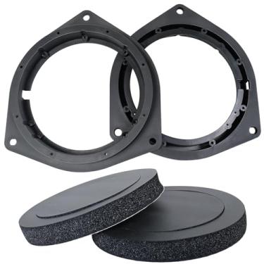Imagem de Fiegromech Adaptador espaçador de alto-falante oco de 16,5 polegadas com anéis de espuma, espaçadores de alto-falante de porta de carro compatíveis com Toyota Corolla RAV4 Yaris Sienna 4Runner Scion