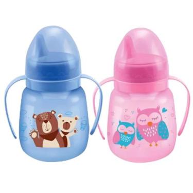 Imagem de Copo Treinamento 240ml Bico Rigido Válvula Redutora Estampado Azul e R