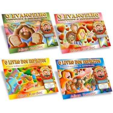 Imagem de Kit 4 Livros Evangelho + Livro dos Espíritos para Infância e Juventude