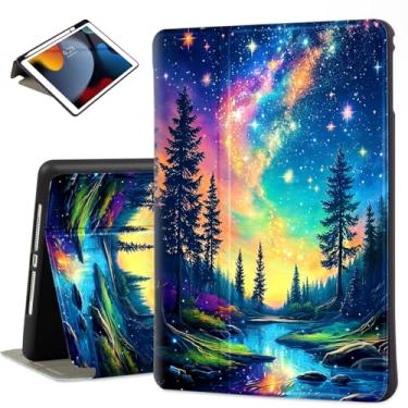 Imagem de Capa de 9,7 polegadas para iPad 6ª/5ª geração (2018/2017), capa para iPad Air 2/Air 1, construída com suporte para lápis, capa protetora inteligente para iPad Air 2/1, suporte multivisualização