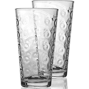 Imagem de Circleware Copos Cosmo Highball Tumbler para bebida, conjunto de 8, copos de chá pesado de cozinha para água, cerveja, suco, bar licor, decoração de fazenda, 45 ml, transparente