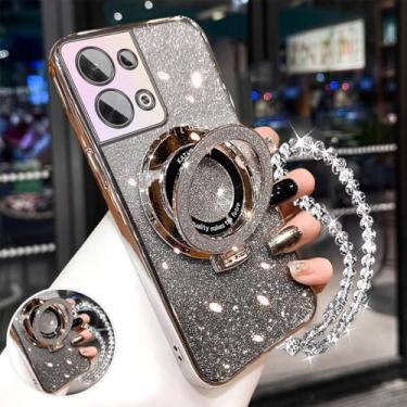 Imagem de Capa com suporte para celular com pulseira de cristal brilhante para Huawei Honor X7C X9C X8B X8 X8A X6B X9A X9B X7 X7A X7B X6 X6A, prateada, para Honor X9B