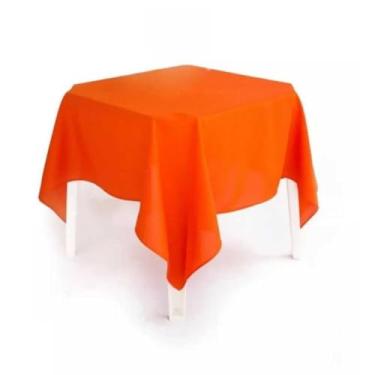 Imagem de Toalha de Mesa Quadrada Oxford Lisa com Bainha Toalha de Mesa 4 Lugares para Festa Buffet e Restaurante (Laranja,01 UNIDADE)