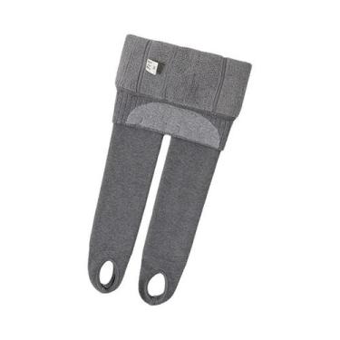 Imagem de Calças de inverno para meninas forro de pele leggiging skinny lã quent