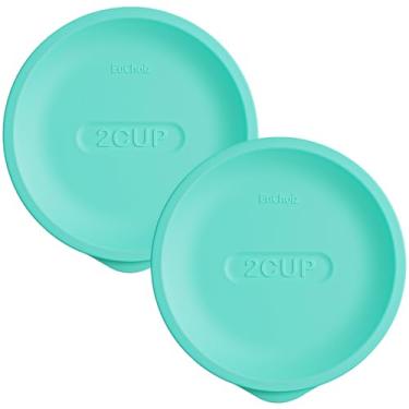 Imagem de Tampas de substituição para Pyrex 7200-PC 2 xícaras, tampa de armazenamento redonda de silicone para tigela de vidro âncora, pacote com 2, turquesa