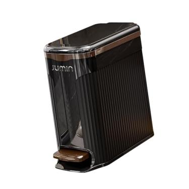 Imagem de FytStycale Lixeira de pedal doméstica com tampa de fechamento leve, cesto de lixo simples para cozinha, escritório e quarto, Preto