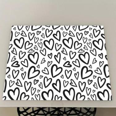 Imagem de Jogo Americano Natal Souplast Impermeável Lona Kit 4 6 8 10 ou 12 Unidades Mesa Posta (Coração 7,8Peças)