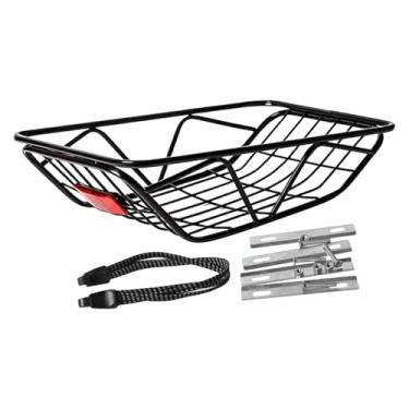 Imagem de RNXRZANK Cesto Traseiro para Bicicleta em Arame de aço Carbono Reforçado, com Suporte para Carga Traseira, Alça de Armazenamento E Suporte para Refletor. Ideal, Ondulado