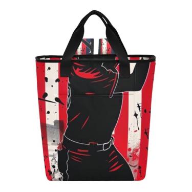 Imagem de Bolsa térmica com bandeira de jogador de beisebol, 36 latas, bolsa térmica macia para viagem