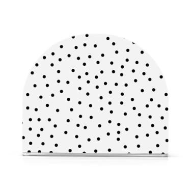 Imagem de Suporte de guardanapo de bolinhas preto e branco moderno para mesa, conjunto de 2, suporte de papel higiênico acrílico, porta-guardanapos de hóspedes para banheiro