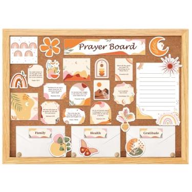 Imagem de Agekub Kit de quadro de oração para mulheres com broches, envelope e versículo da Bíblia, presente floral para amigos