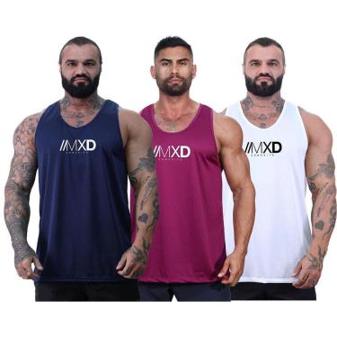 Imagem de Kit 3 Regatas Cavada Mxd Conceito Dry 100% Poliéster Furinho Cor:;Tamanho:P;Gênero:Masculino-Masculino