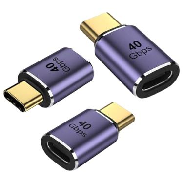 Imagem de Nelumbo Adaptador extensor USB C 40Gbps, 8K 60Hz USB C macho para fêmea adaptador de extensão, USB tipo C macho para fêmea PD 100W carregamento rápido USB 4 Thunderbolt 4 para MacBook Pro (3 peças)