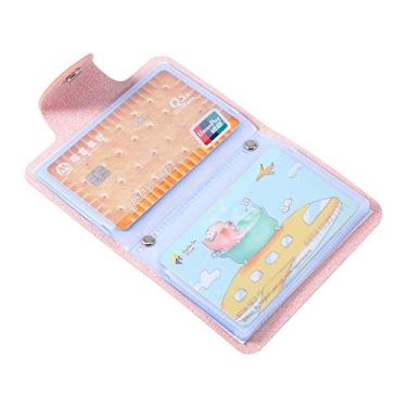 Imagem de Generic Porta-Cartões Carteira Elegante e Prática para 24 Cartões, Capa de Cartão de Visita de Couro PU Elegante e Ecológica para Homens e Mulheres Amarelo 4,13 X 2,95 X 0,98 Polegadas (Rosa)