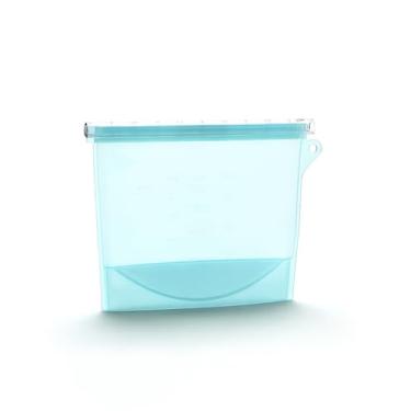 Imagem de Recipientes de armazenamento de silicone reutilizáveis, vedação com zíper para sobras, congelamento e organização de cozinha BLC1118-02 (azul)