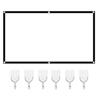 Imagem de Estink Tela de Projeção 16:9 Tela de Projeção Portátil Dobrável HD para Filmes Com Furos para Fácil Penduramento, Material de Poliéster de Alto Contraste (84 polegadas)