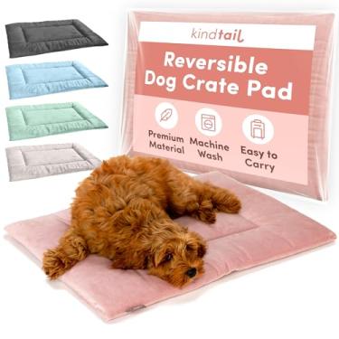 Imagem de KindTail Almofada de gaiola para cães, veludo macio, tapete reversível para cama de cachorro, lavável na máquina, almofada de canil para cães e gatos, almofada de colchão para dormir confortável,