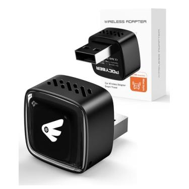 Imagem de POCYBER Adaptador automotivo sem fio CarPlay e Android para iPhone iOS 10+ e Android 11+, Plug & Play, mini dongle converte com fio para carro sem fio, conexão rápida automática, design ultra mini