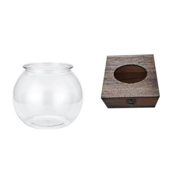 Imagem de Whtkoph Aquário Pequeno Transparente, Ornamento Doméstico, Faça Você Mesmo, Vaso, Tigela, Mesa, Quarto, Escrivaninha, Sala de Estar, Decoração para Casa, Caix