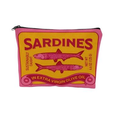 Imagem de Bolsa de maquiagem unissex de linho leve e durável  Design de azeite d