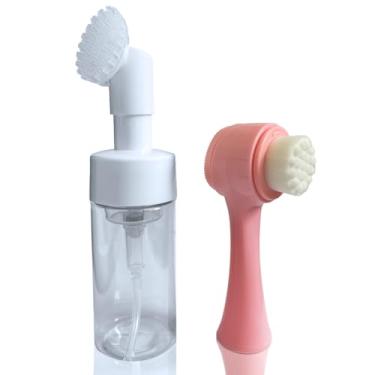 Imagem de Frasco Pump Espumador com Escova de Silicone 100ML e Escova Facial (cores variadas)
