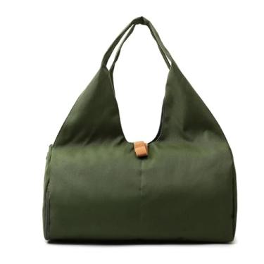 Imagem de Clouism Bolsa feminina de ioga, bolsa de ombro para academia, esportes, treinamento, academia, dança, viagem, armazenamento, bolsas femininas secas e molhadas para fim de semana (verde militar)